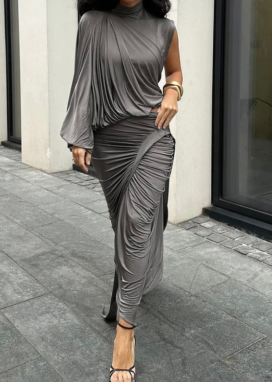 Midnight drape maxi dress